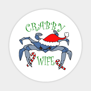 Funny Crabby Wife Christmas Crab Magnet